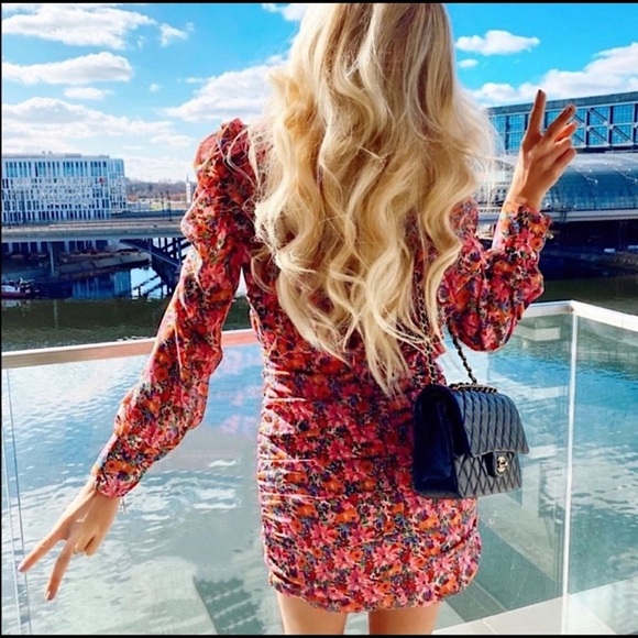 ZARA Blogger Fav Floral Ruffle Mini Dress New Plus Size - Picture 5 of 16